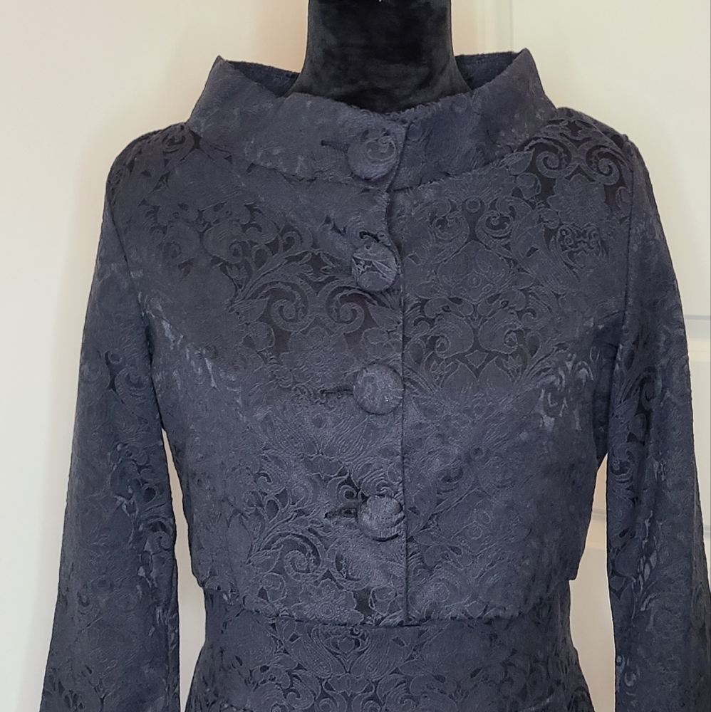 60s Marianne Jacquard Twin Set in Black